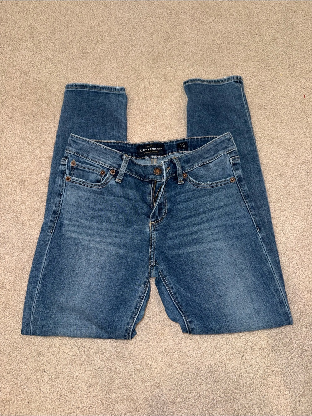Lucky Brand Light Blue Straight Leg Distressed Jeans